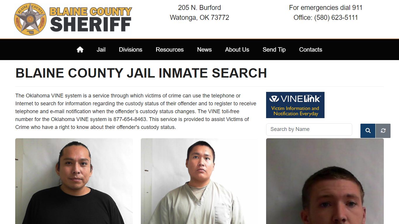 Blaine County Jail Inmate Search - Blaine County Sheriff's Office Oklahoma